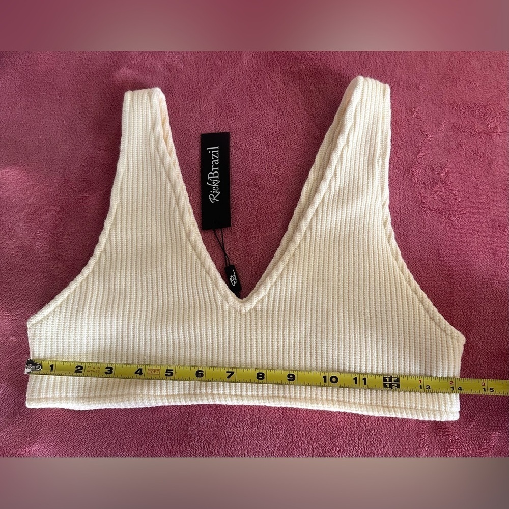 Ricki Brazil  Bralette Crochet woman’s size M White stretch - Picture 4 of 5